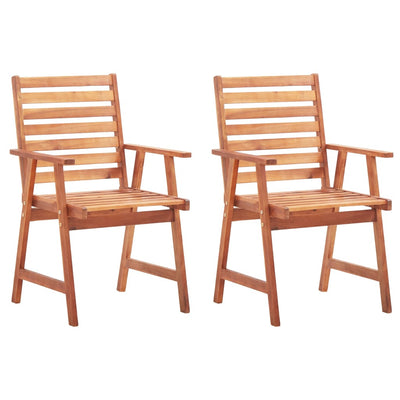 Dealsmate  Outdoor Dining Chairs 2 pcs with Cushions Solid Acacia Wood