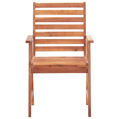 Dealsmate  Outdoor Dining Chairs 2 pcs with Cushions Solid Acacia Wood