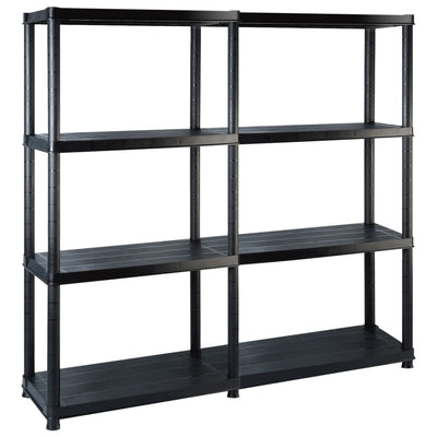 Dealsmate  Storage Shelf 4-Tier Black 122x30.5x130 cm Plastic