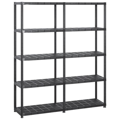 Dealsmate  Storage Shelf 5-Tier Black 142x38x170 cm Plastic
