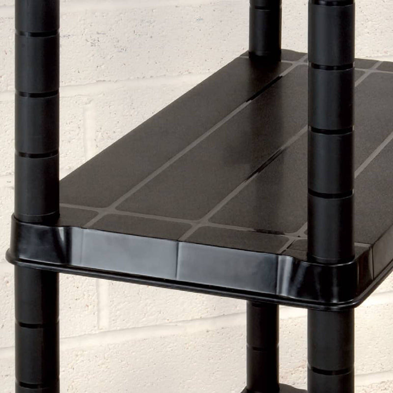 Dealsmate  Storage Shelf 4-Tier Black 183x30.5x130 cm Plastic