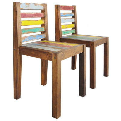 Dealsmate  Dining Chairs 2 pcs Solid Reclaimed Wood