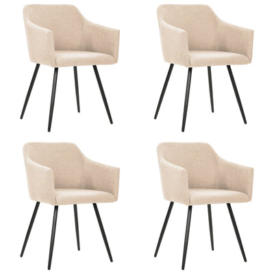 Dealsmate  Dining Chairs 4 pcs Cream Fabric