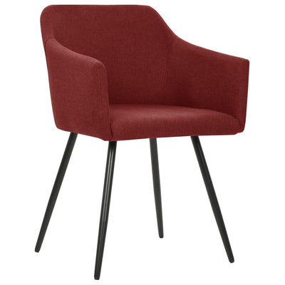 Dealsmate  Dining Chairs 4 pcs Wine Red Fabric