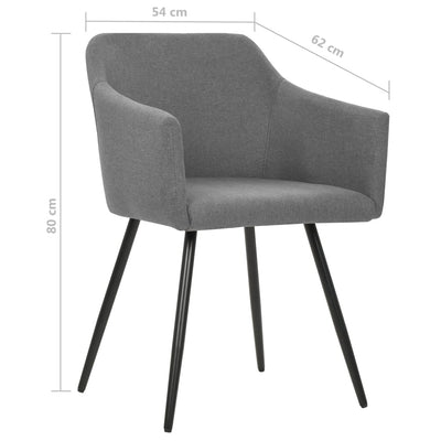 Dealsmate  Dining Chairs 6 pcs Light Grey Fabric