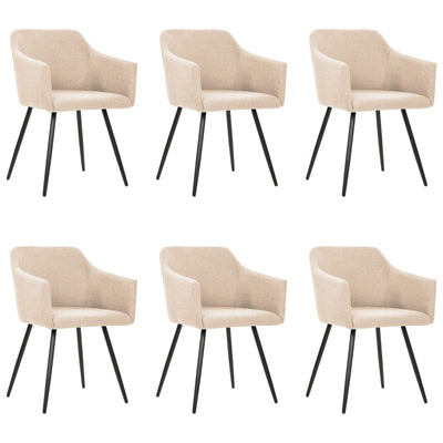 Dealsmate  Dining Chairs 6 pcs Cream Fabric