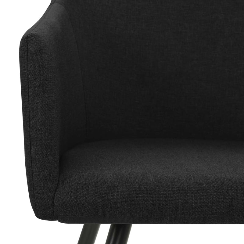 Dealsmate  Dining Chairs 6 pcs Black Fabric