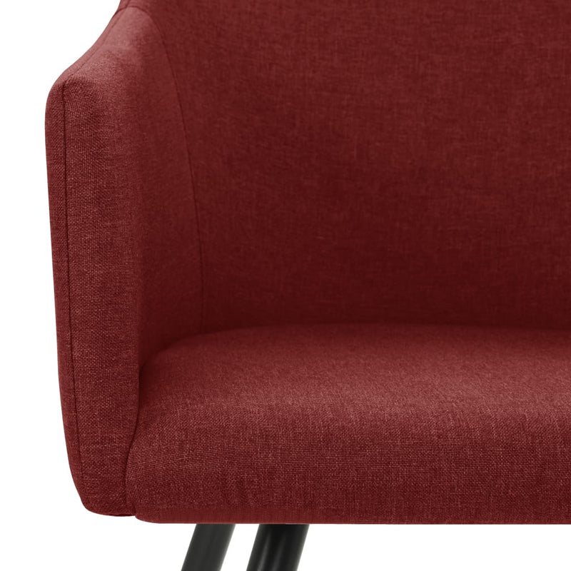 Dealsmate  Dining Chairs 6 pcs Wine Red Fabric