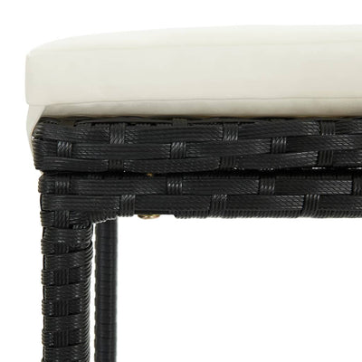 Dealsmate  8 Piece Garden Bar Set with Cushions Poly Rattan Black