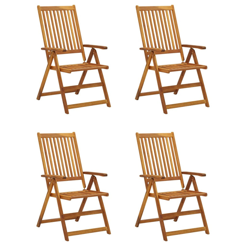 Dealsmate  Garden Reclining Chairs 4 pcs with Cushions Solid Acacia Wood