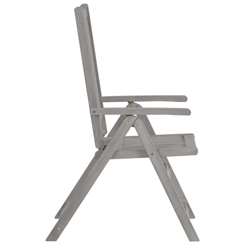 Dealsmate  Garden Reclining Chairs 6 pcs Grey Solid Wood Acacia