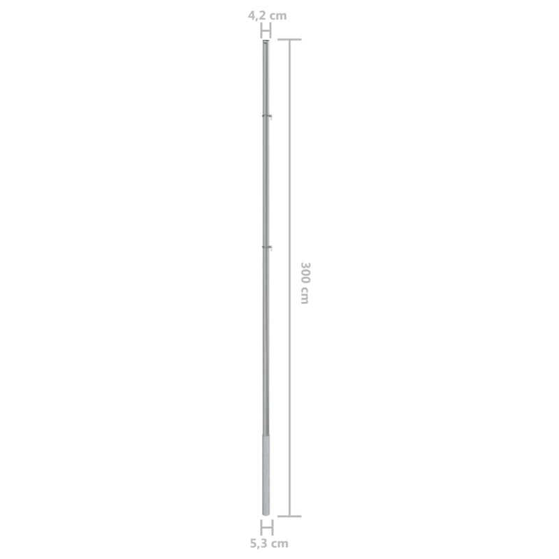 Dealsmate  Sunshade Sail Pole 300 cm Stainless Steel