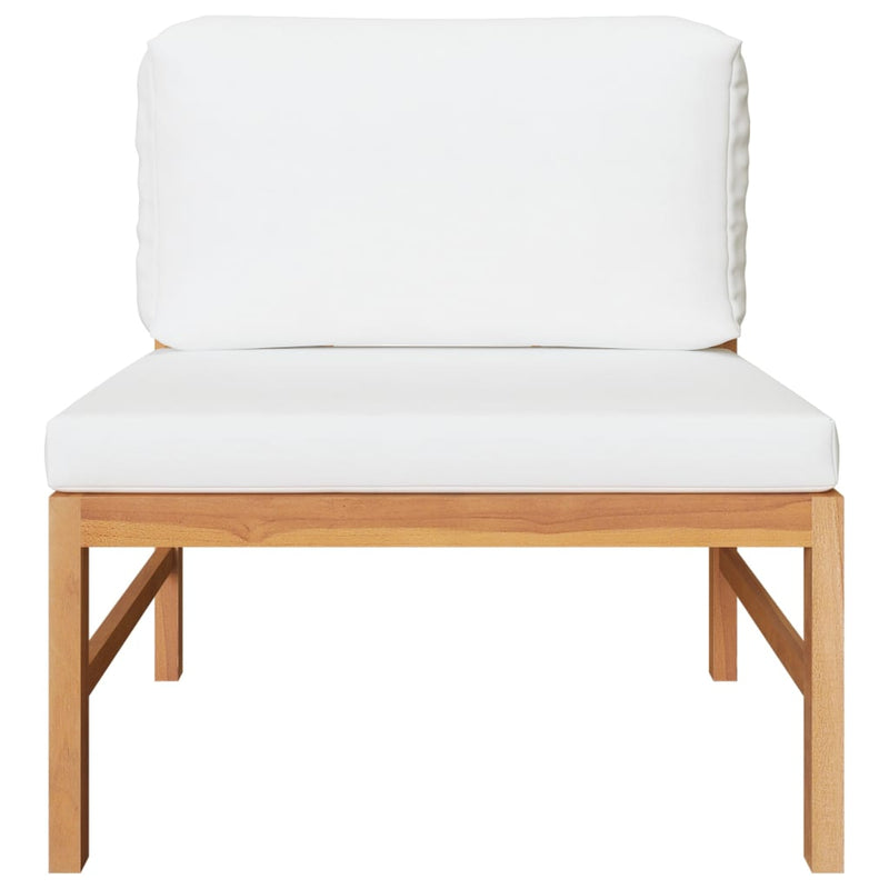 Dealsmate  3 Piece Garden Lounge Set with Cream Cushions Teak Wood