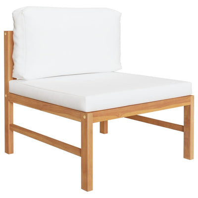 Dealsmate  2 Piece Garden Lounge Set with Cream Cushions Teak Wood