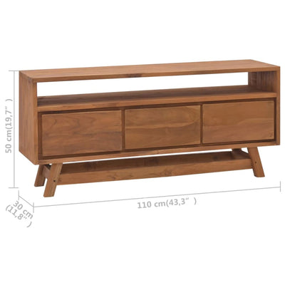 Dealsmate  TV Cabinet 110x30x50 cm Solid Teak Wood