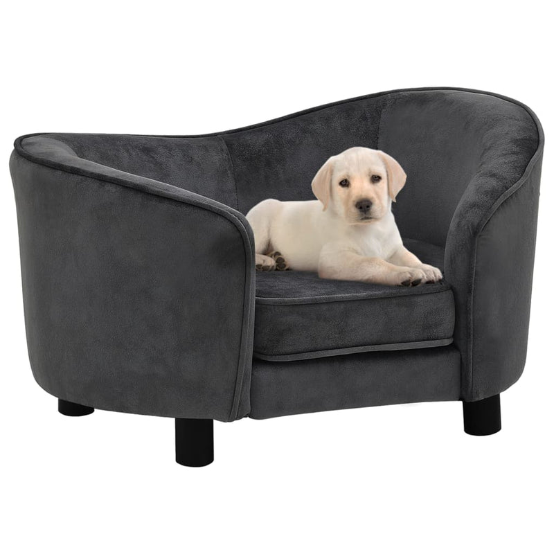 Dealsmate  Dog Sofa Dark Grey 69x49x40 cm Plush