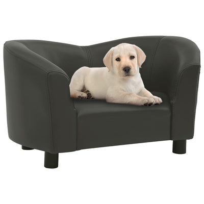 Dealsmate  Dog Sofa Dark Grey 67x41x39 cm Faux Leather