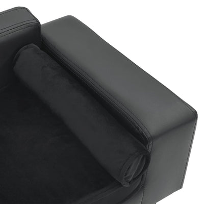 Dealsmate  Dog Sofa Dark Grey 81x43x31 cm Plush and Faux Leather