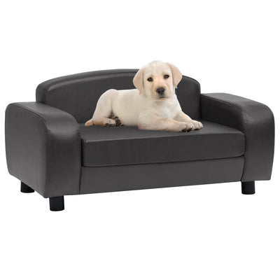 Dealsmate  Dog Sofa Dark Grey 80x50x40 cm Faux Leather