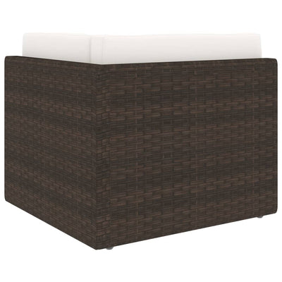 Dealsmate  8 Piece Garden Lounge Set with Cushions Brown Poly Rattan