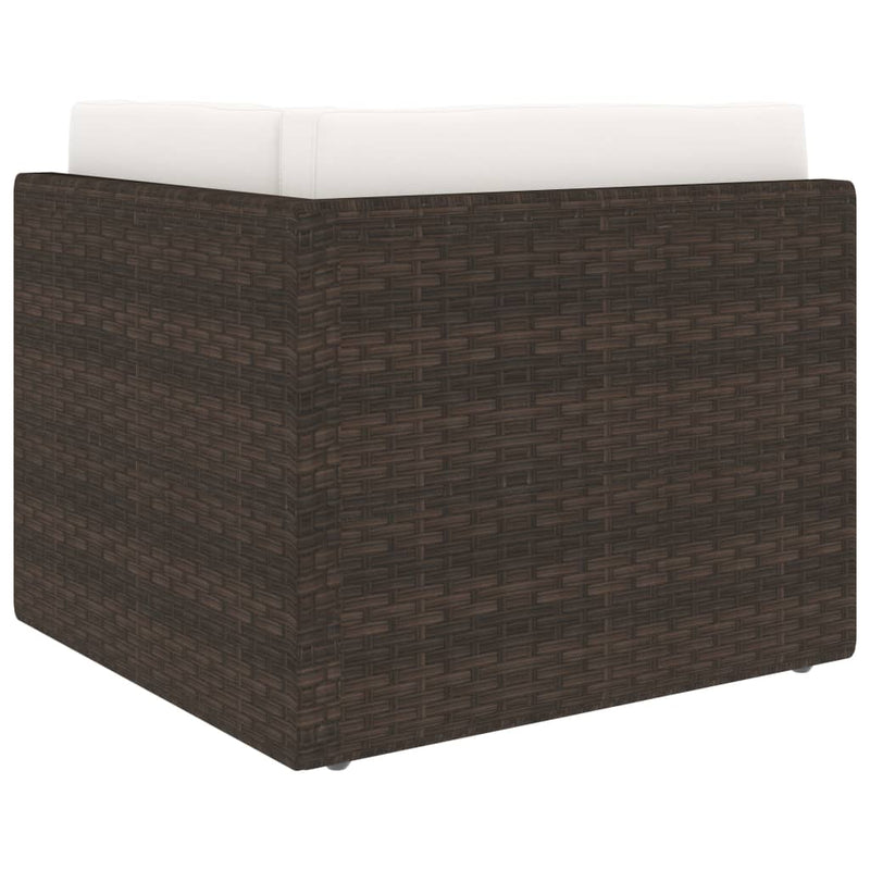 Dealsmate  8 Piece Garden Lounge Set with Cushions Brown Poly Rattan