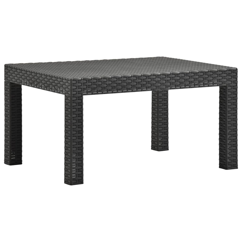 Dealsmate  3 Piece Garden Lounge Set with Cushions PP Rattan Anthracite