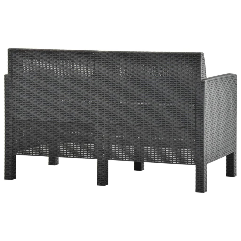 Dealsmate  4 Piece Garden Lounge Set with Cushions PP Rattan Anthracite