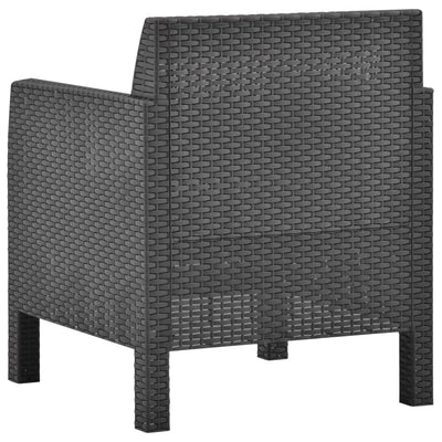 Dealsmate  4 Piece Garden Lounge Set with Cushions PP Rattan Anthracite