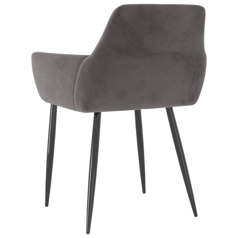 Dealsmate  Dining Chairs 4 pcs Dark Grey Velvet