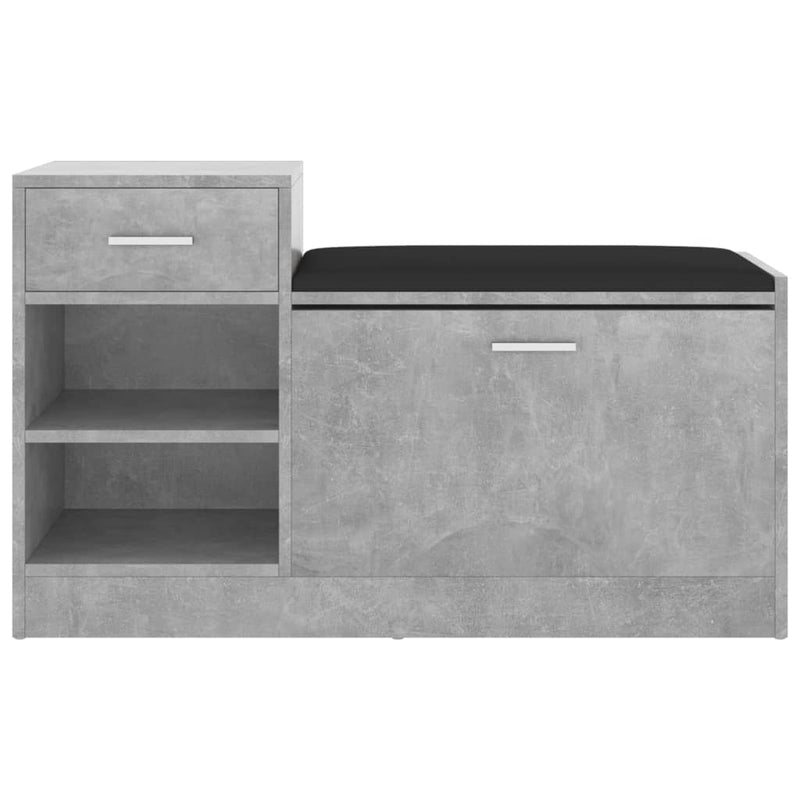 Dealsmate  Shoe Bench Concrete Grey 94.5x31x57 cm Engineered Wood