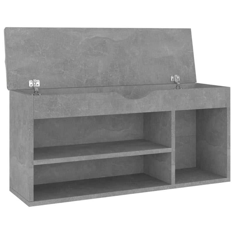 Dealsmate  Shoe Bench with Cushion Concrete Grey 104x30x49 cm Engineered Wood