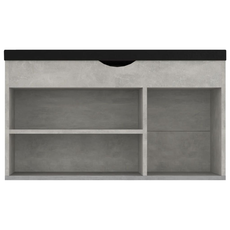 Dealsmate  Shoe Bench with Cushion Concrete Grey 80x30x47 cm Engineered Wood