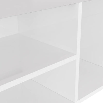Dealsmate  Shoe Bench with Cushion High Gloss White 80x30x47 cm Engineered Wood