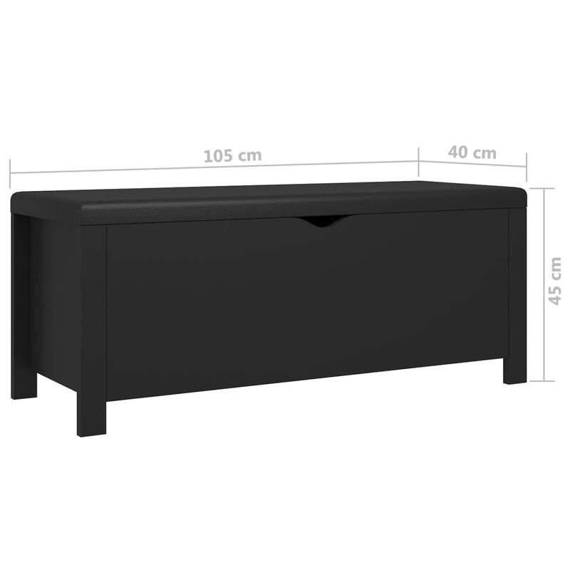 Dealsmate  Storage Box with Cushion Black 105x40x45 cm Engineered Wood