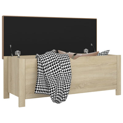 Dealsmate  Storage Box with Cushion Sonoma Oak 105x40x45 cm Engineered Wood