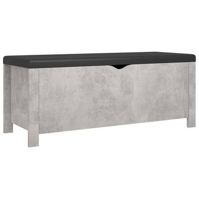 Dealsmate  Storage Box with Cushion Concrete Grey 105x40x45 cm Engineered Wood