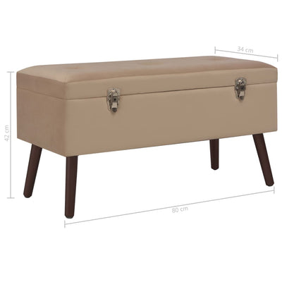 Dealsmate  Bench with Storage Compartment Beige 80 cm Velvet