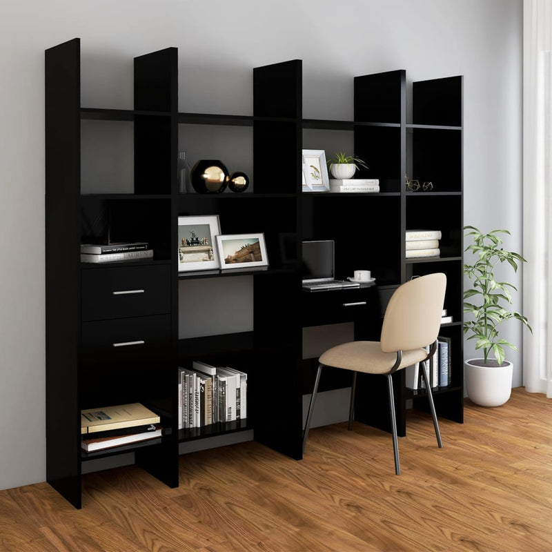 Dealsmate  Book Cabinet Black 60x35x180 cm Engineered Wood
