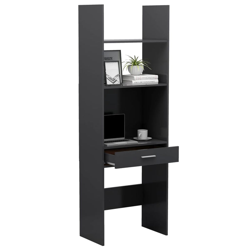 Dealsmate  Book Cabinet Grey 60x35x180 cm Engineered Wood