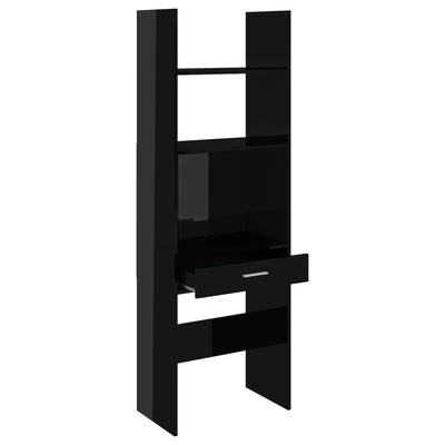 Dealsmate  Book Cabinet High Gloss Black 60x35x180 cm Engineered Wood