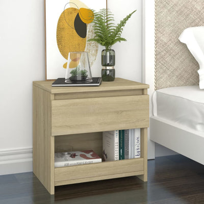 Dealsmate  Bedside Cabinet Sonoma Oak 40x30x39 cm Engineered Wood