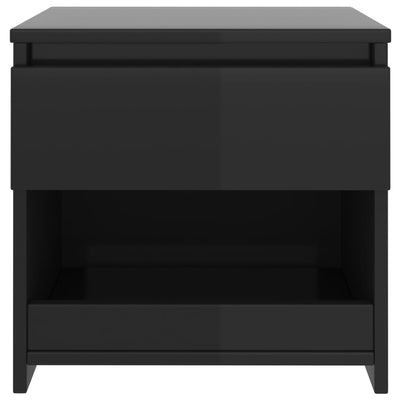 Dealsmate  Bedside Cabinet High Gloss Black 40x30x39 cm Chipboard