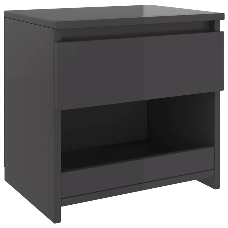 Dealsmate  Bedside Cabinets 2 pcs High Gloss Grey 40x30x39 cm Engineered Wood
