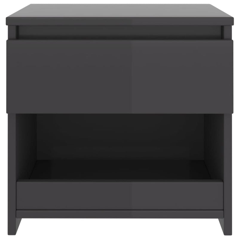 Dealsmate  Bedside Cabinets 2 pcs High Gloss Grey 40x30x39 cm Engineered Wood