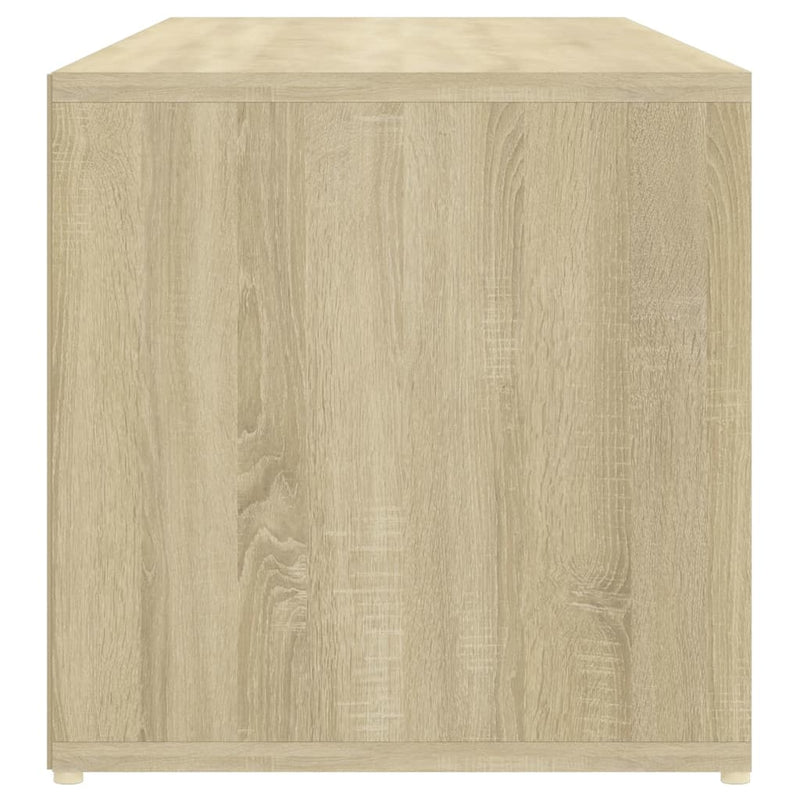 Dealsmate  Shoe Storage Bench White and Sonoma Oak 105x35x35 cm Engineered Wood
