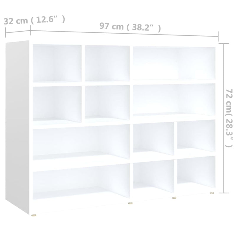 Dealsmate  Side Cabinet White 97x32x72 cm Engineered Wood