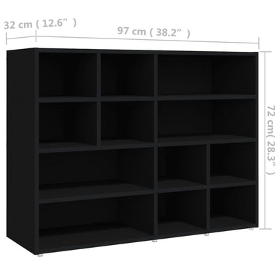 Dealsmate  Side Cabinet Black 97x32x72 cm Engineered Wood
