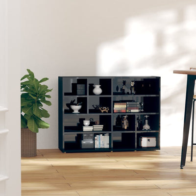 Dealsmate  Side Cabinet High Gloss Black 97x32x72 cm Engineered Wood