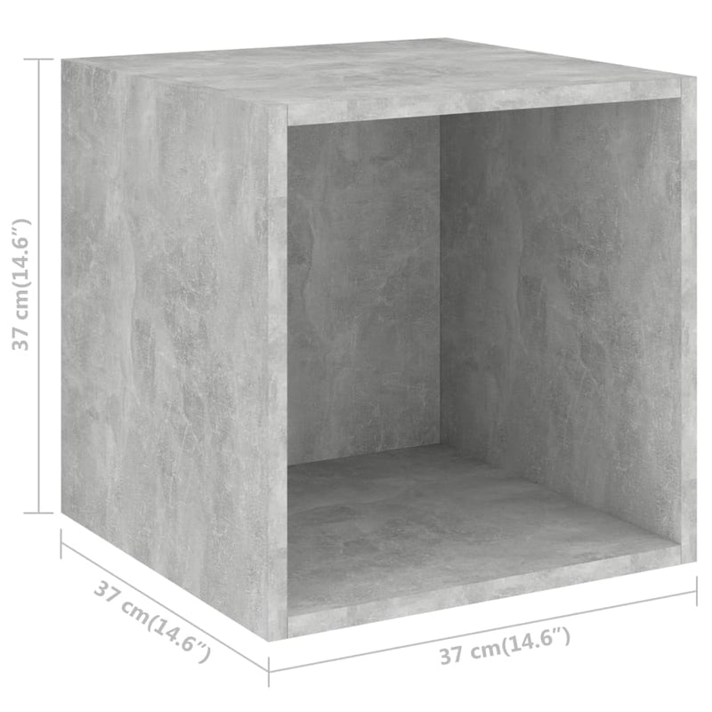 Dealsmate  Wall Cabinet Concrete Grey 37x37x37 cm Engineered Wood