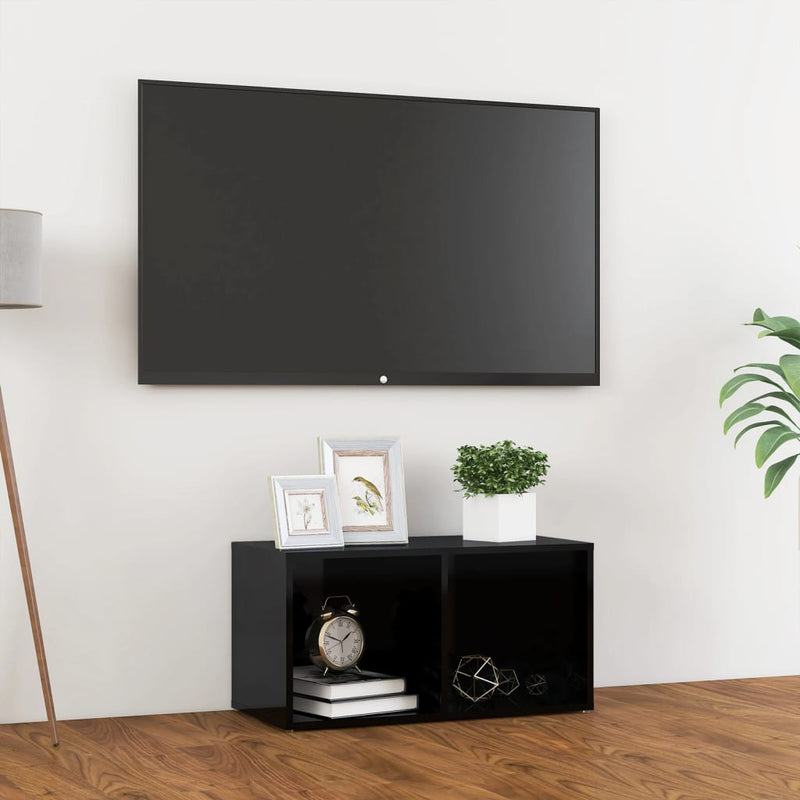 Dealsmate  TV Cabinet High Gloss Black 72x35x36.5 cm Engineered Wood